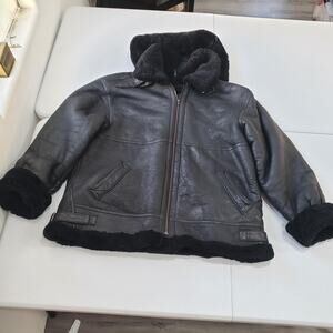 VTG USAF Jacket G-8 Flyer Mens 5XL Lamb Leather Shearling Hooded Aviator Bomber